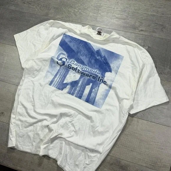 Vintage 90s single stitch, GANYNEDE software computers, tech T-shirt Size XL - Picture 2 of 5